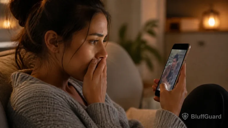 Viewer reacting to a short drama cliffhanger on her phone