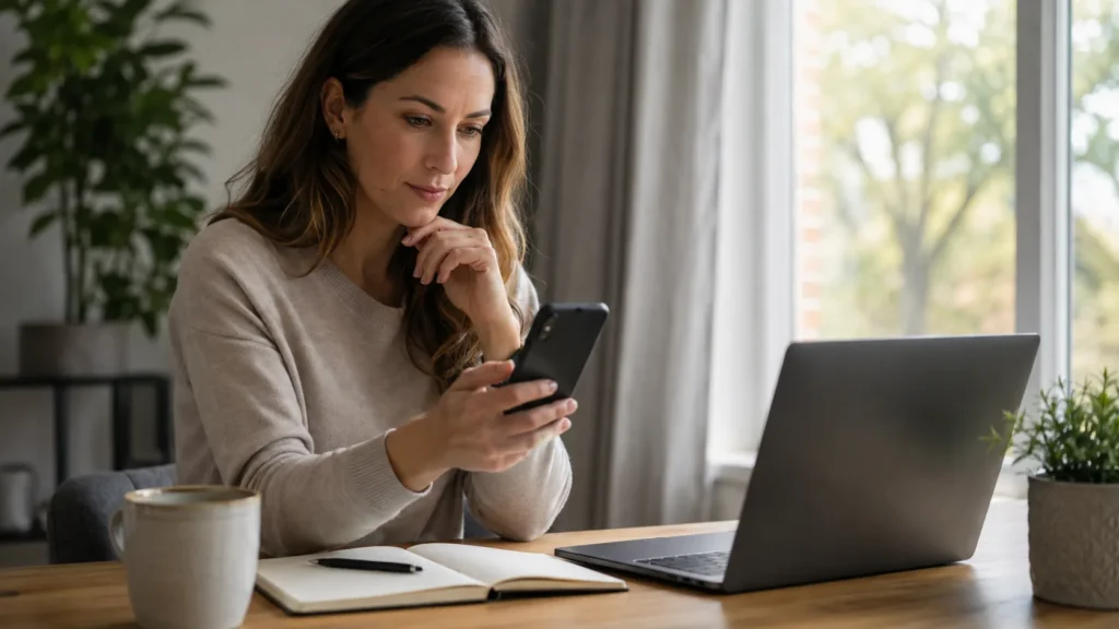 Consumer checking football streaming app options on a phone