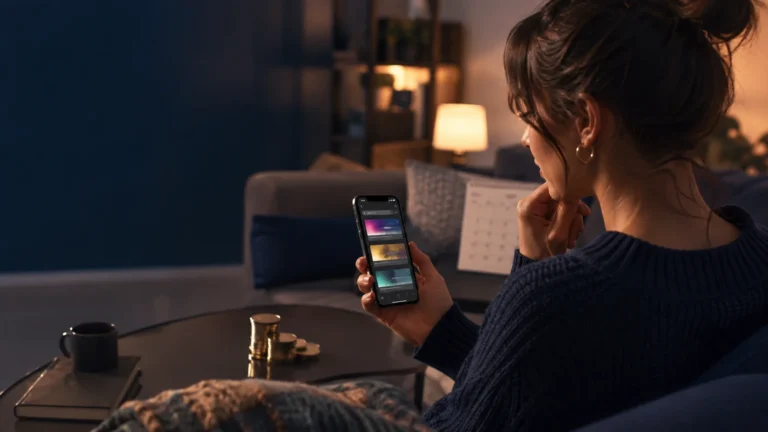 Woman comparing short drama episode access options on a smartphone